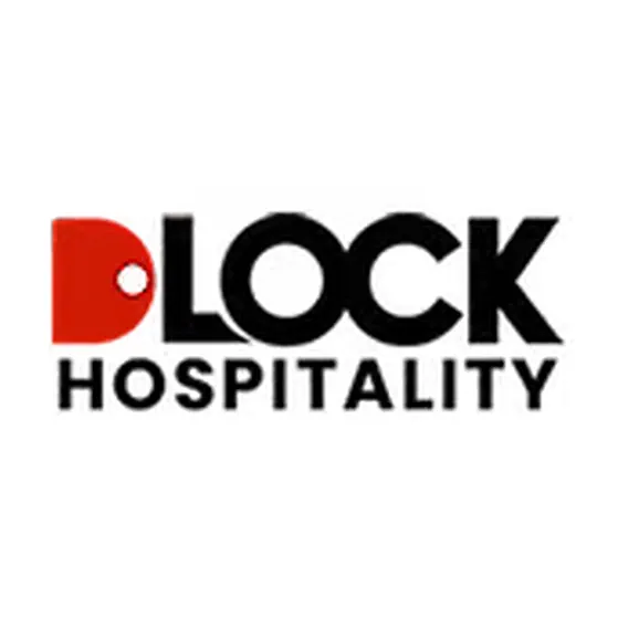 Logotipo da DLock Hospitality – soluções em fechaduras eletrônicas para o setor hoteleiro